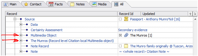 Citation linked to Media record, and Citation with local Media object.