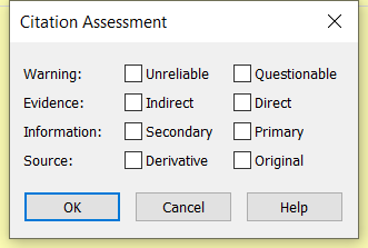 Citation Assessment more options