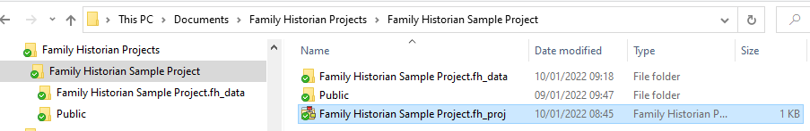 Sample Project file location